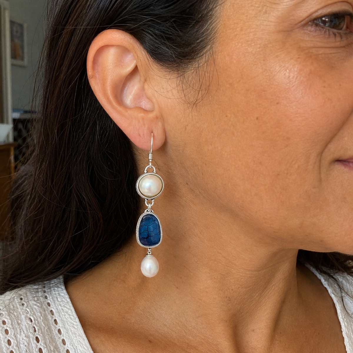 Σκουλαρίκια Ουράνια Στιλ Βίντατζ
